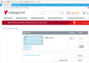 Vistaprint Check Pricing