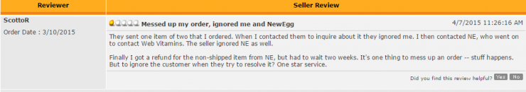 Newegg - Web Vitamins, Inc Review