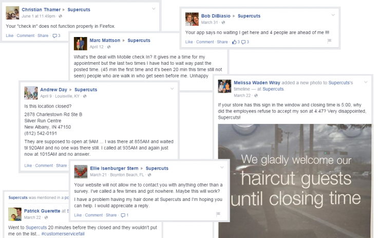 Various Supercuts Complaints