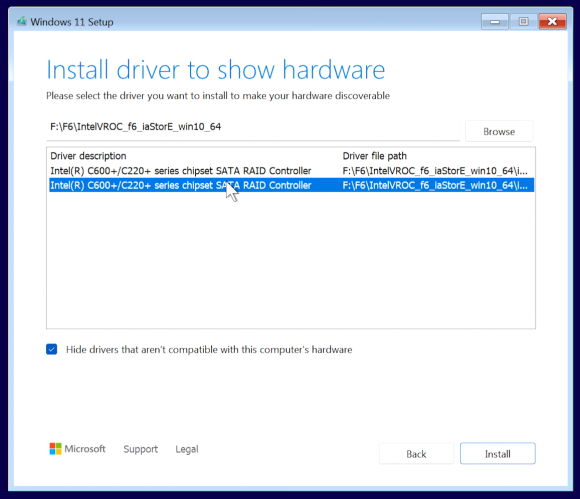 Windows 11 Install - Dell RAID Driver